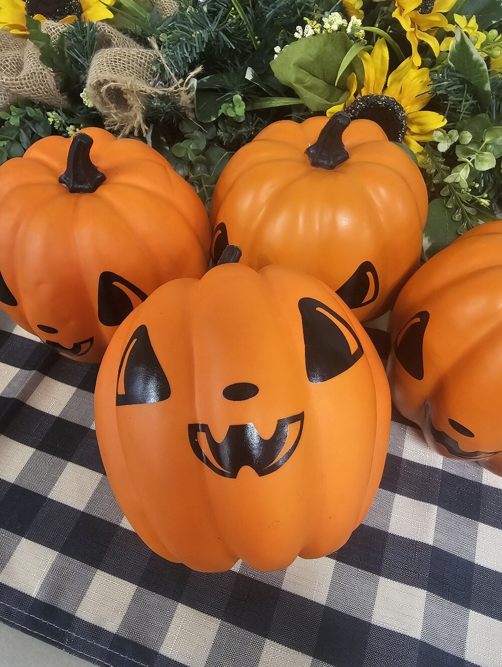 Bright Orange Jack-o'-lantern Halloween Pumpkin Harvest Decor